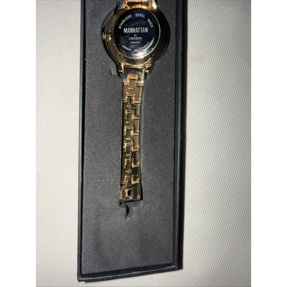 Vintage Manhattan by Croton Gold Tone Crystal Accent Women’s Watch